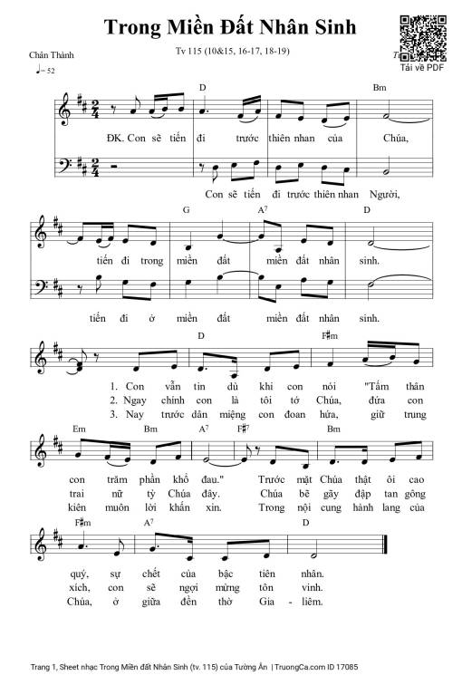 Sheet PDF of Trong Miền đất Nhân Sinh (tv. 115)