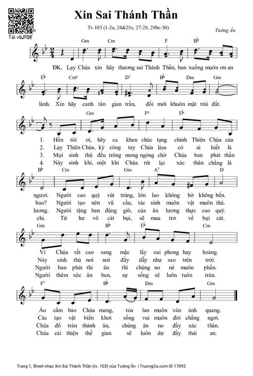 Xin Sai Thánh Thần (tv. 103)