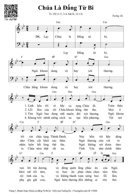 Sheet PDF of Chúa Là đấng Từ Bi (tv. 102)