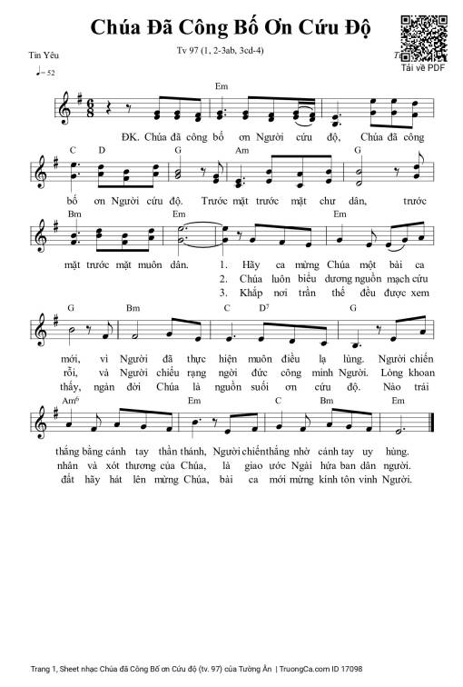 Chúa đã Công Bố ơn Cứu độ (tv. 97)