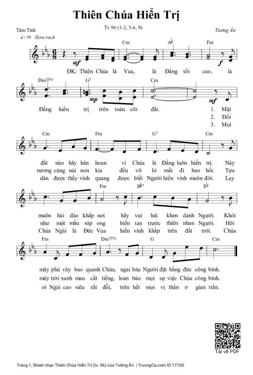 Sheet PDF of Thiên Chúa Hiển Trị (tv. 96)