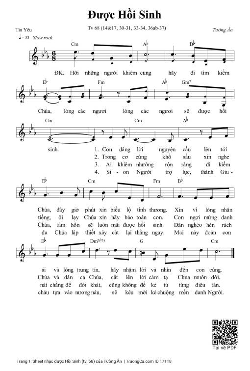 Sheet PDF of được Hồi Sinh (tv. 68)