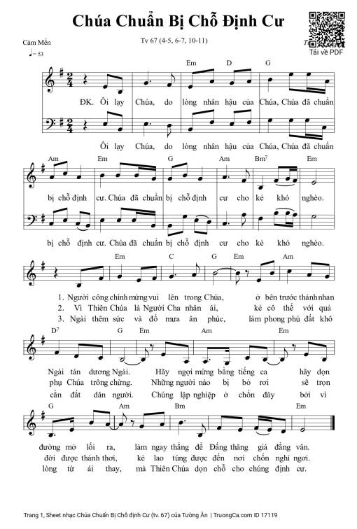 Sheet PDF of Chúa Chuẩn Bị Chỗ định Cư (tv. 67)