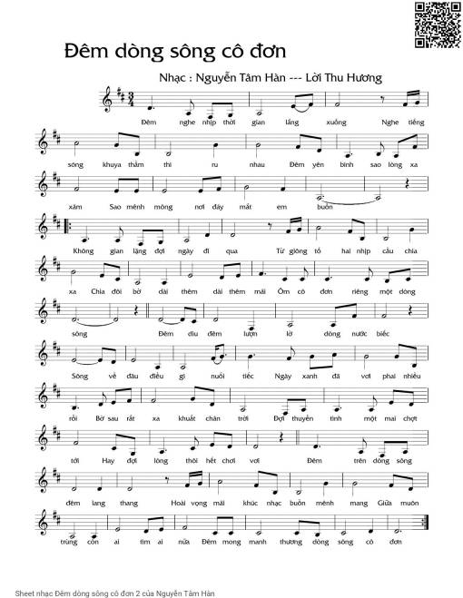 Sheet PDF of Đêm dòng sông cô đơn 2