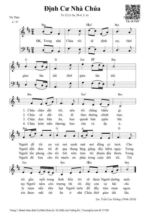 Sheet PDF of định Cư Nhà Chúa (tv. 22 A28)