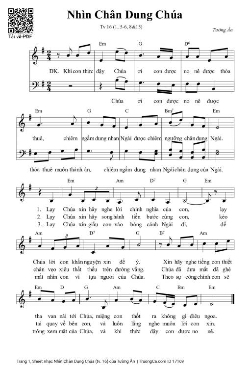 Sheet PDF of Nhìn Chân Dung Chúa (tv. 16)