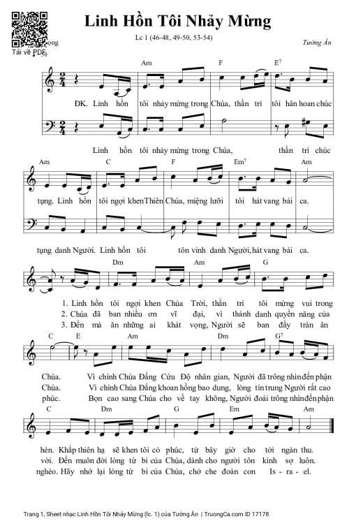 Sheet PDF of Linh Hồn Tôi Nhảy Mừng (lc. 1)