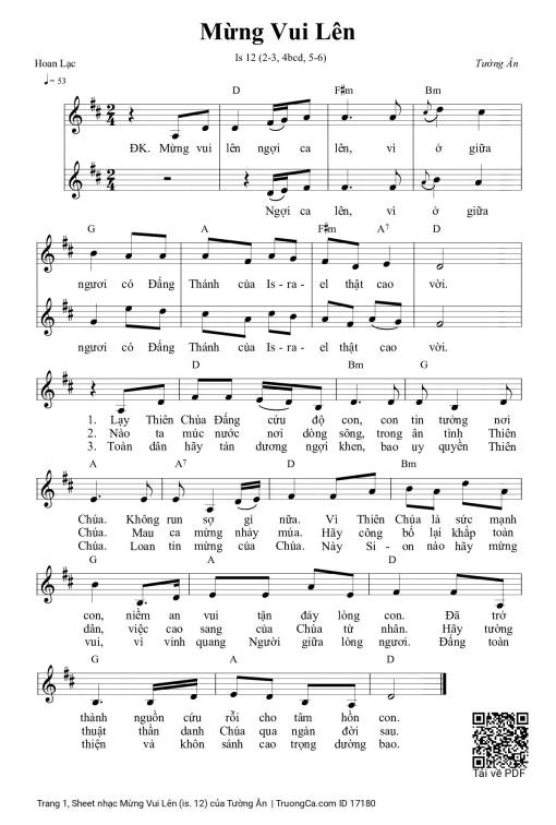 Sheet PDF of Mừng Vui Lên (is. 12)