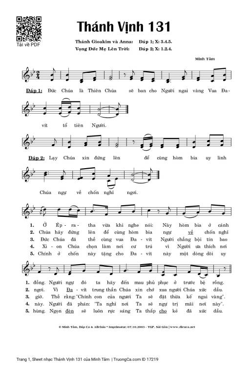 Thánh Vịnh 131 - Minh Tâm