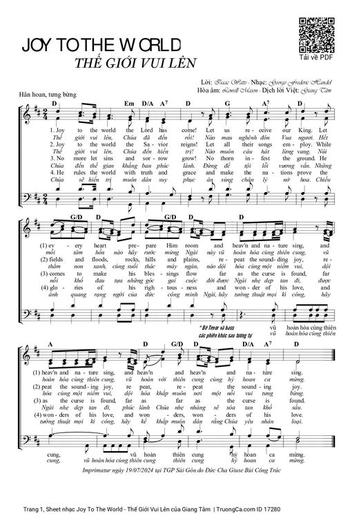 Joy To The World - Thế Giới Vui Lên