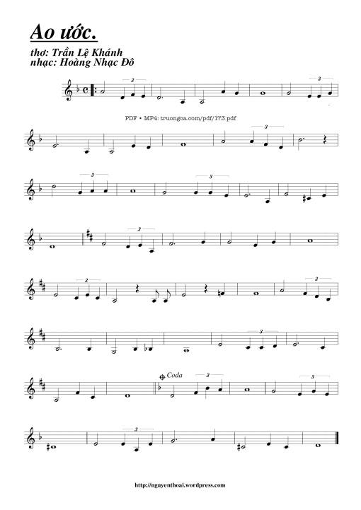 Sheet PDF of Ao ước quên anh