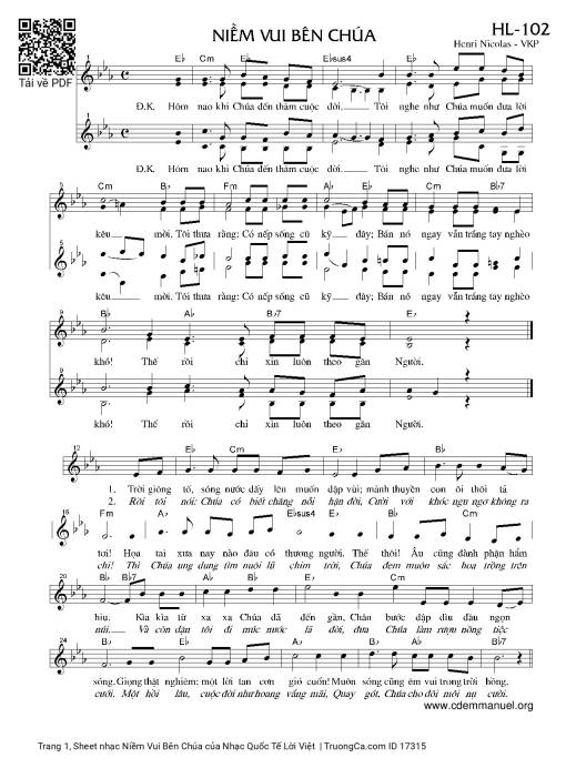Sheet PDF of Niềm Vui Bên Chúa
