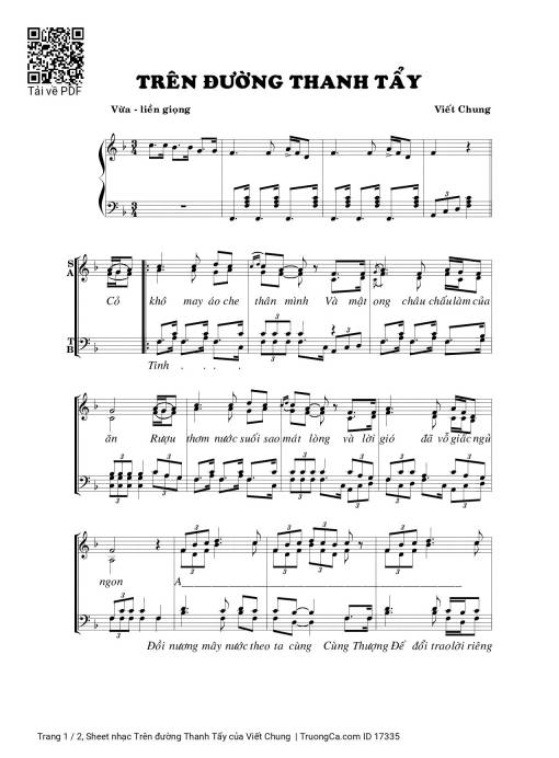 Sheet PDF of Trên đường Thanh Tẩy