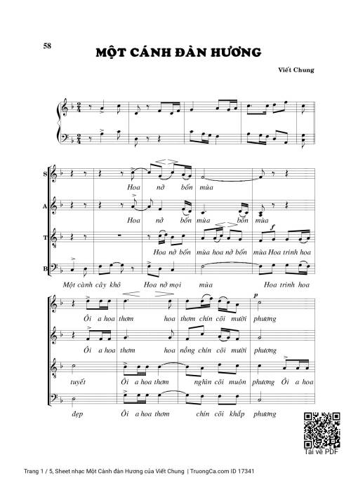 Sheet PDF of Một Cành đàn Hương