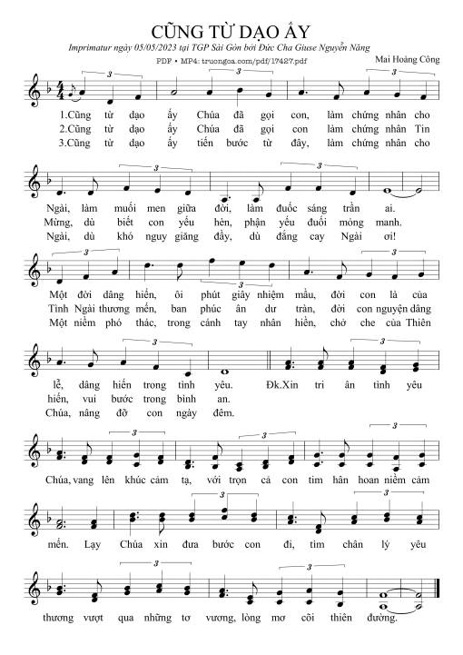 Sheet PDF of Cũng Từ Dạo ấy