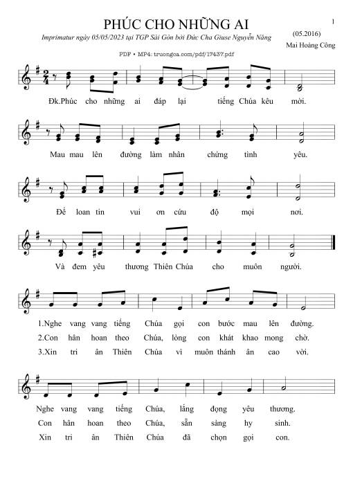 Sheet PDF of Phúc Cho Những Ai
