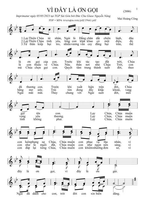 Vì đây Là ơn Gọi