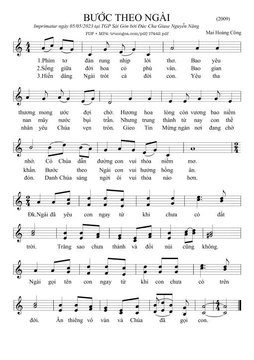 Sheet PDF of Bước Theo Ngài