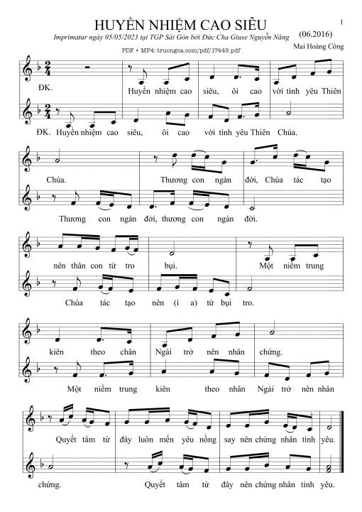 Sheet PDF of Huyền Nhiệm Cao Siêu