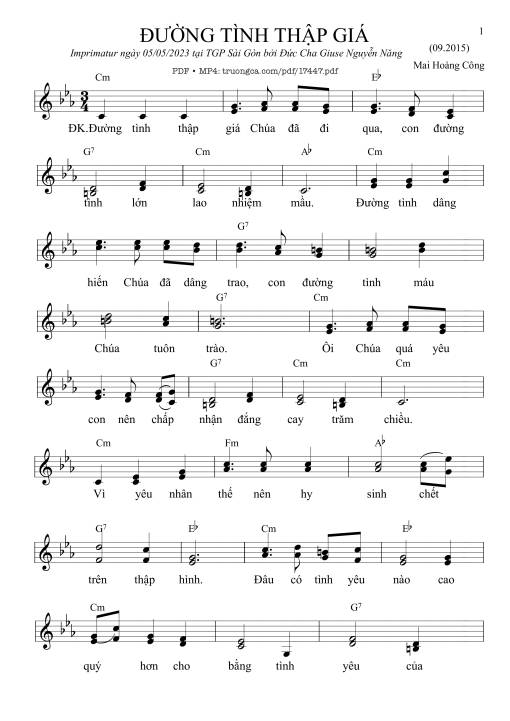 Sheet PDF of Đường Tình Thập Giá
