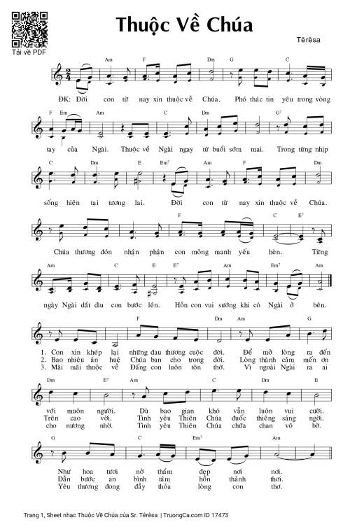 Sheet PDF of Thuộc Về Chúa