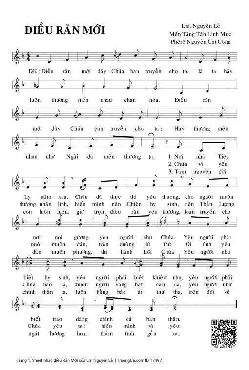 Sheet PDF of điều Răn Mới
