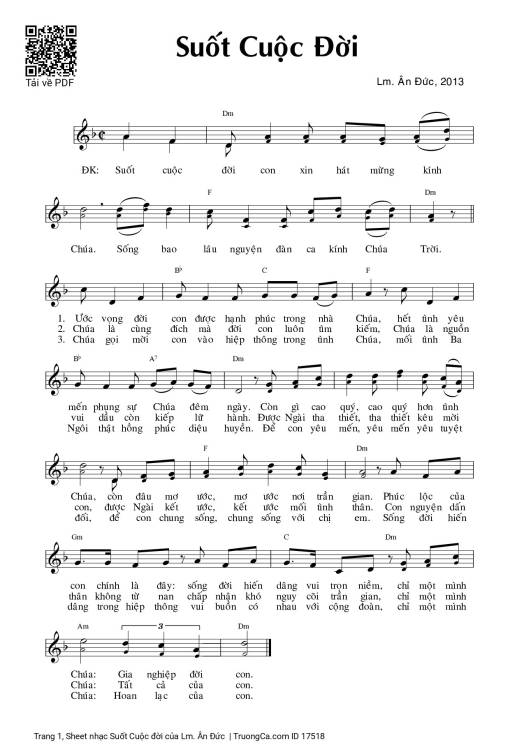 Sheet PDF of Suốt Cuộc đời
