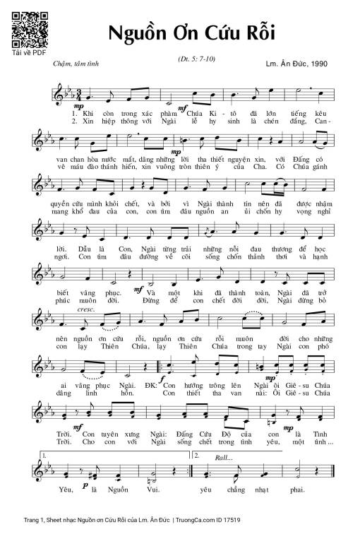 Sheet PDF of Nguồn ơn Cứu Rỗi