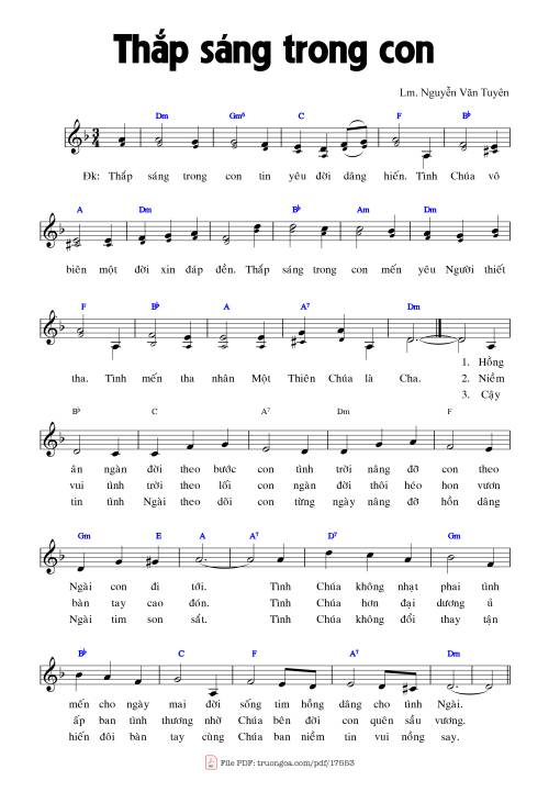 Sheet PDF of Thắp Sáng Trong Con