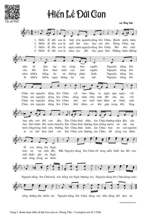 Sheet PDF of Hiến Lễ đời Con