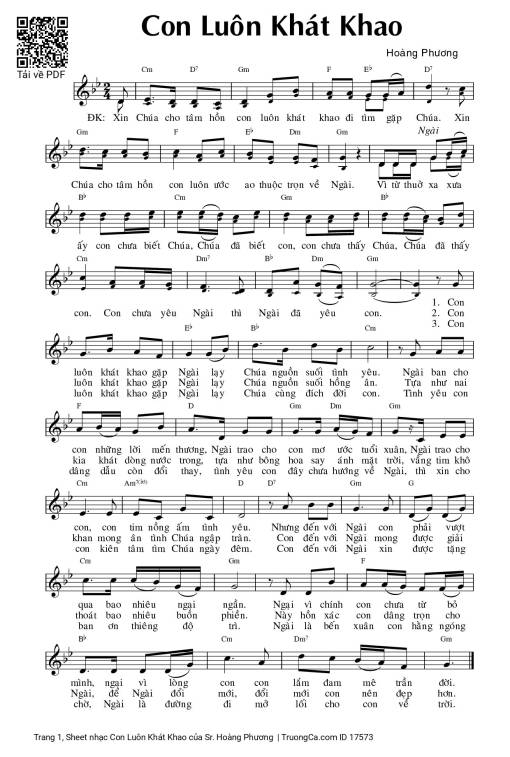 Sheet PDF of Con Luôn Khát Khao