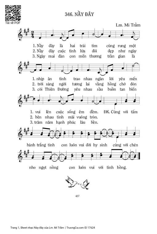 Sheet PDF of Này đây - Lm. Mi Trầm