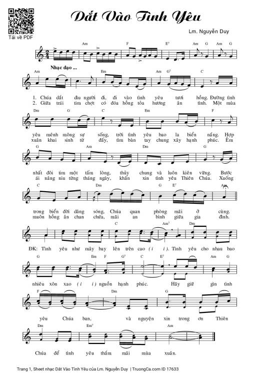 Sheet PDF of Dắt Vào Tình Yêu