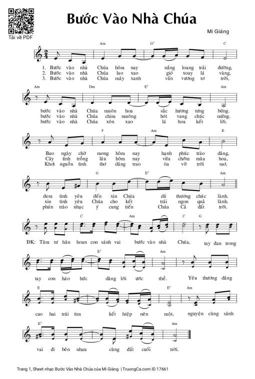 Sheet PDF of Bước Vào Nhà Chúa
