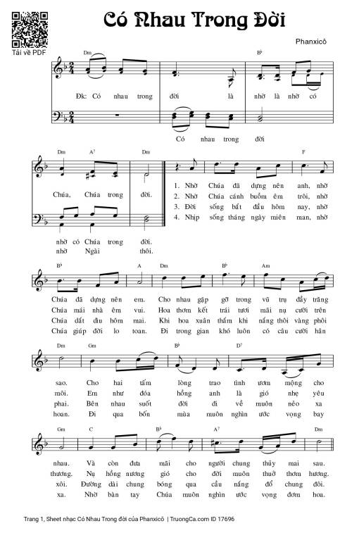 Sheet PDF of Có Nhau Trong đời