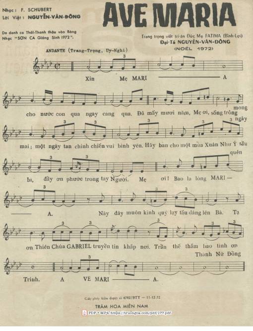 Sheet PDF of Ave Maria - Franz Schubert
