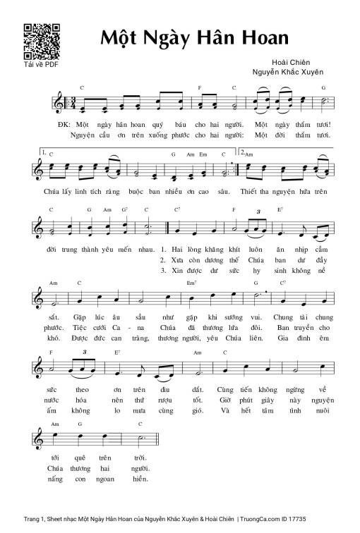 Sheet PDF of Một Ngày Hân Hoan