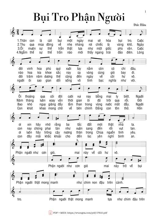 Sheet PDF of Bụi Tro Phận Người