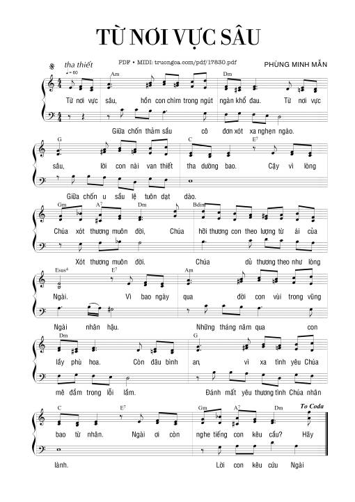 Sheet PDF of Từ Nơi Vực Sâu