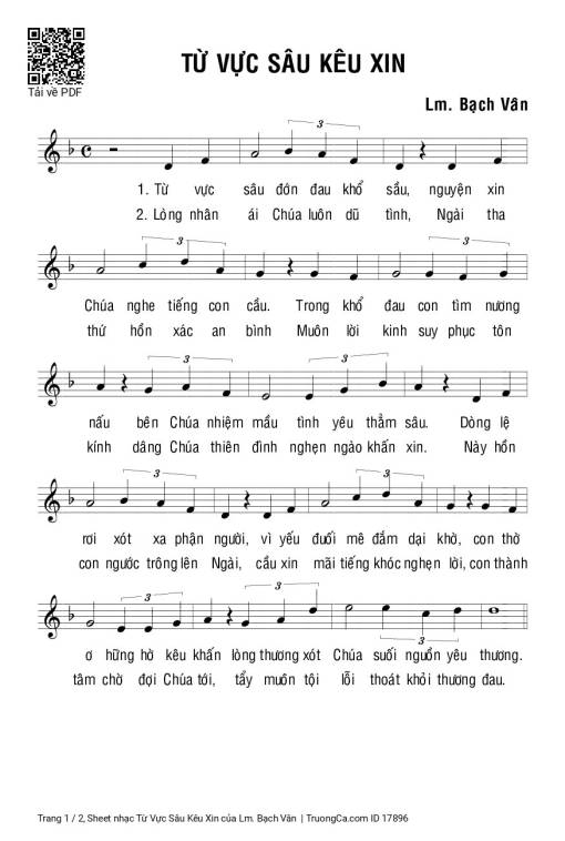 Sheet PDF of Từ Vực Sâu Kêu Xin