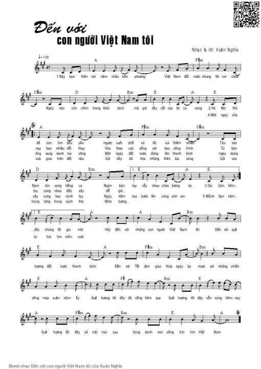 Sheet PDF of Đến với con người Việt Nam tôi