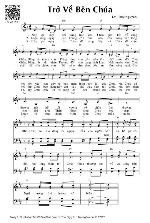 Sheet PDF of Trở Về Bên Chúa