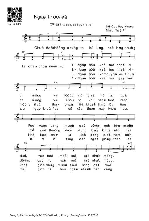 Ngày Trở Về - Cao Huy Hoàng