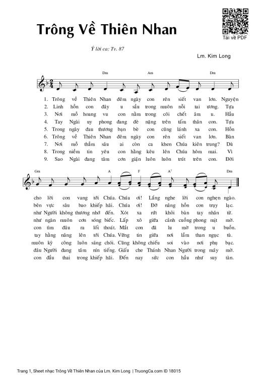 Sheet PDF of Trông Về Thiên Nhan