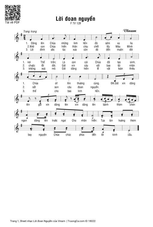 Sheet PDF of Lời đoan Nguyền