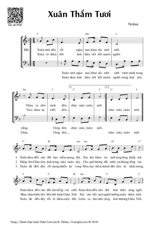 Sheet PDF of Xuân Thắm Tươi