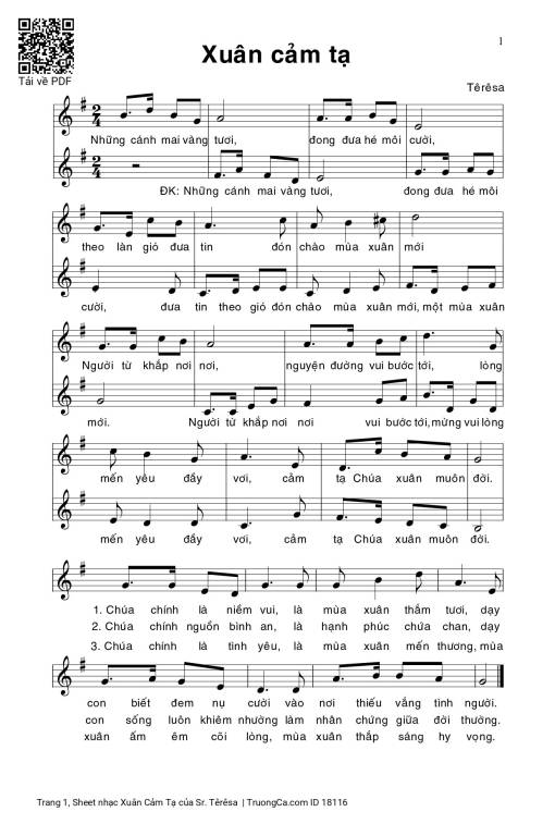 Xuân Cảm Tạ - Sr. Têrêsa