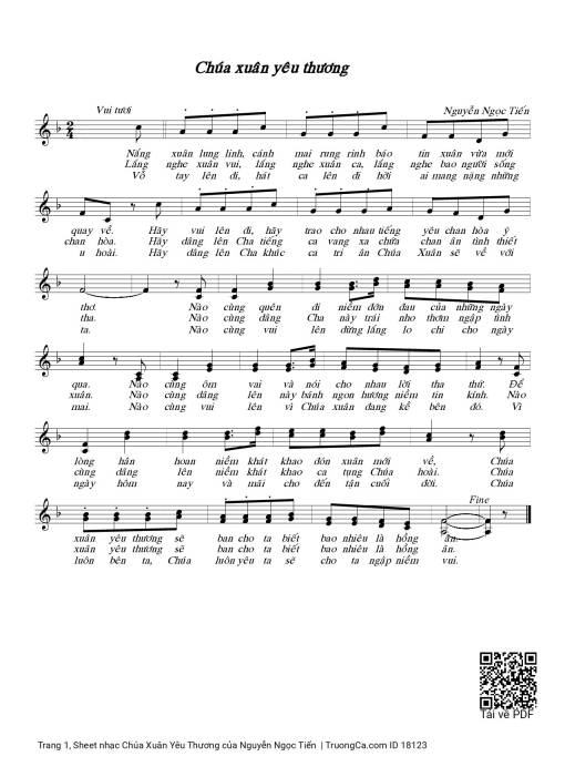 Sheet PDF of Chúa Xuân Yêu Thương