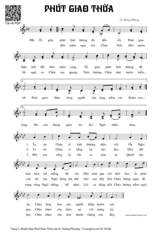 Sheet PDF of Phút Giao Thừa