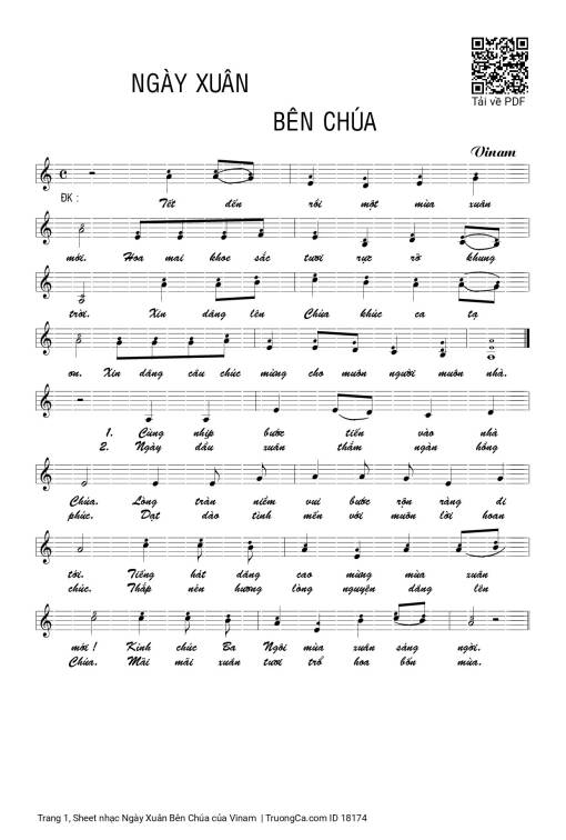 Sheet PDF of Ngày Xuân Bên Chúa